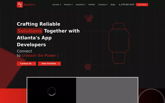 Screenshot of the AppZoro Technologies Inc Website