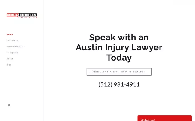 Screenshot of the Ardalan Law Firm Website