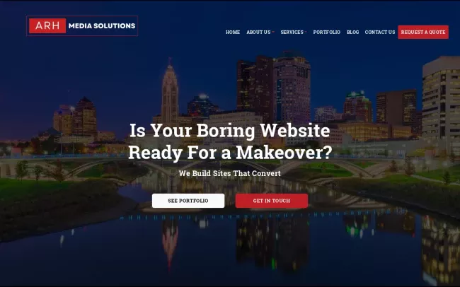 Screenshot of the ARH Media Solutions Website