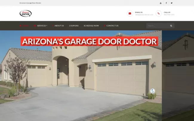 Screenshot of the Arizona's Garage Door Doctor Website