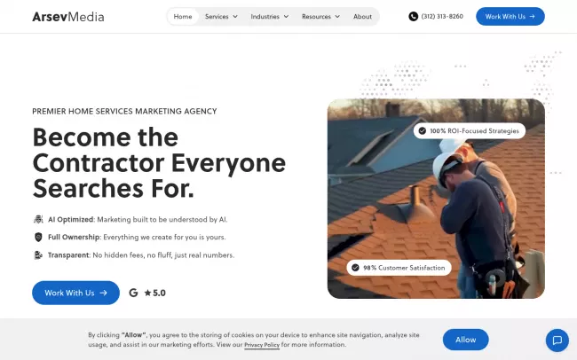 Screenshot of the ArsevMedia Website