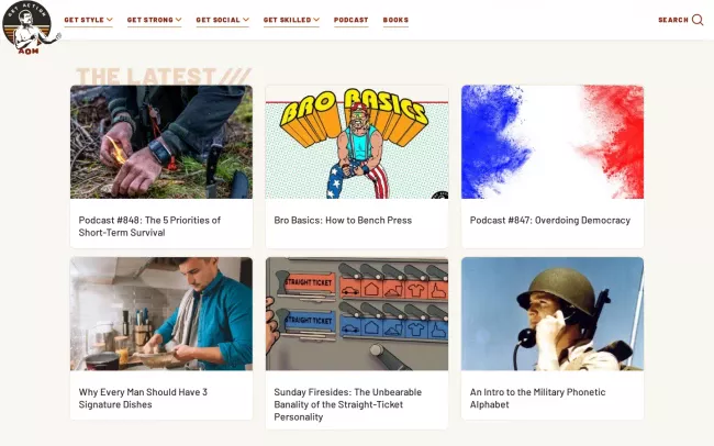 Screenshot of the The Art of Manliness Blog