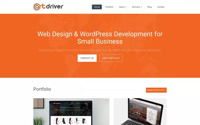 Screenshot of the ArtDriver Web Design & SEO Website