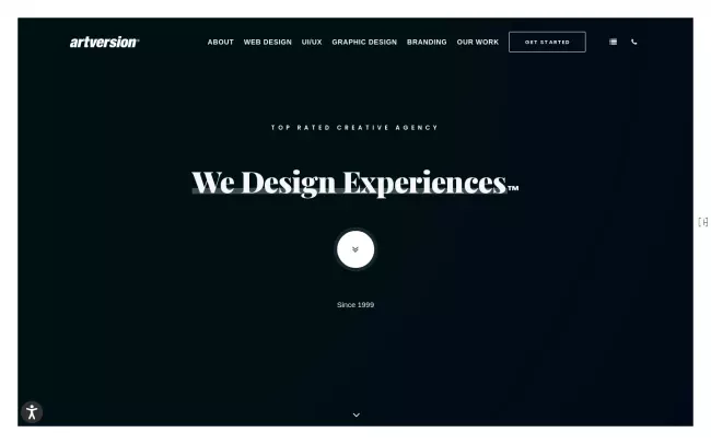 Screenshot of the ArtVersion® Design Agency Website