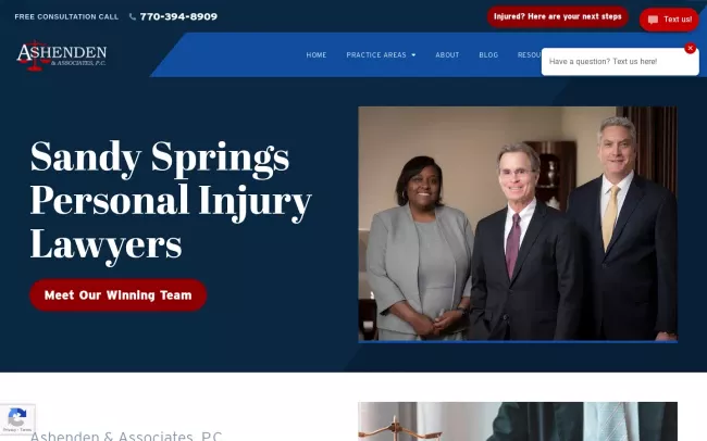 Screenshot of the Ashenden & Associates, P.C. Website