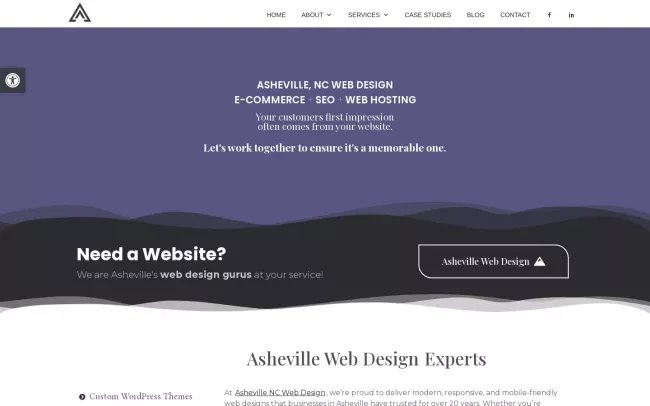 Screenshot of the Asheville Web Design Website