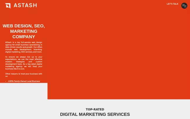 Screenshot of the AStash, LLC Website