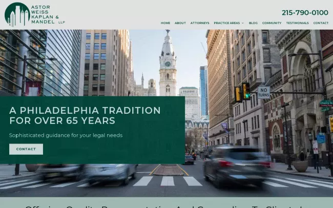 Screenshot of the Astor Weiss Kaplan & Mandel, LLP Website