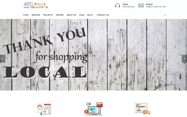 Screenshot of the ATC Web Solutions Website