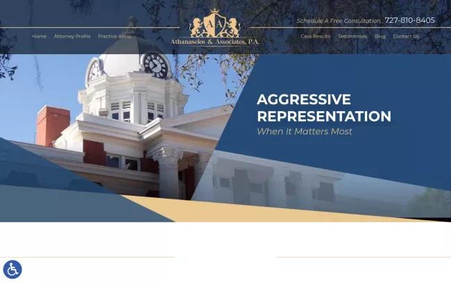 Screenshot of the Athanaselos & Associates, P.A. Website
