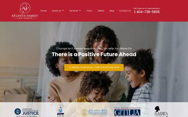 Screenshot of the Atlanta Family Law Group LLC Website