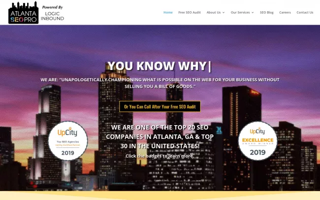 Screenshot of the Logic Inbound Website