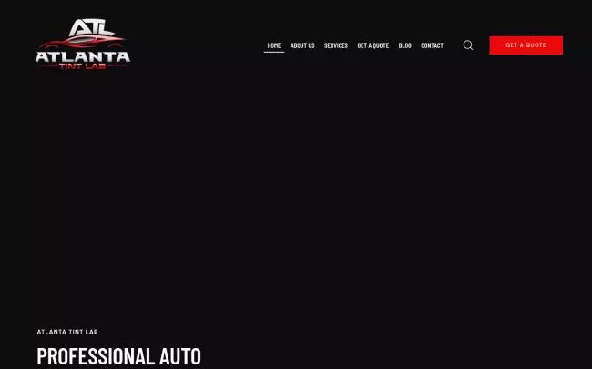 Screenshot of the Atlanta Tint Lab Website