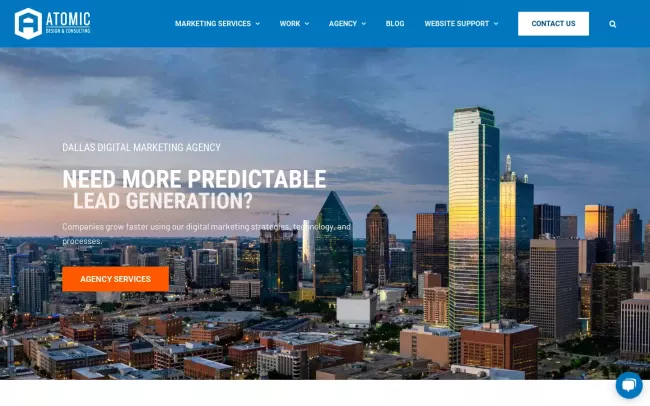 Screenshot of the Atomic Design and Consulting Website