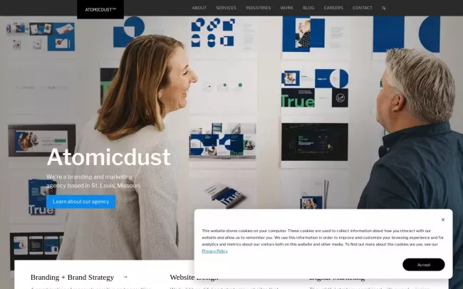 Screenshot of the Atomicdust Website