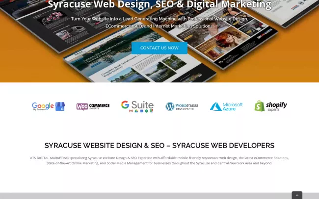 Screenshot of the ATS Design Group - Digital Marketing Syracuse NY Website