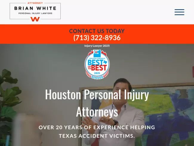 Screenshot of the Attorney Brian White Personal Injury Lawyers Website