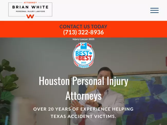 Screenshot of the Attorney Brian White Personal Injury Lawyers Website