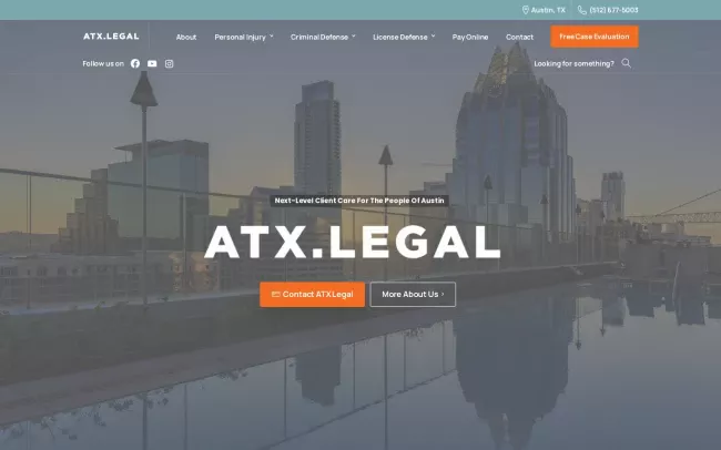Screenshot of the ATX Legal Website