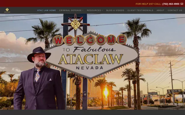 Screenshot of the T. Augustus Claus / ATAC Law Website