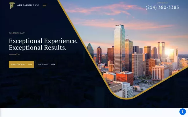 Screenshot of the Aulbaugh Law Firm Website