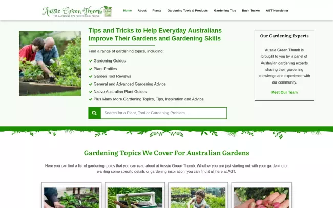 Screenshot of the Aussie Green Thumb Blog