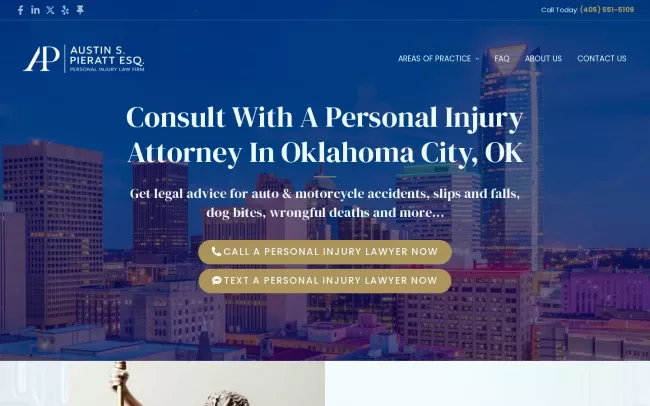 Screenshot of the Austin S. Pieratt Esq. Website