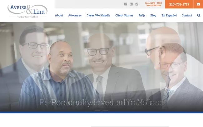 Screenshot of the Aversa & Linn PC Website