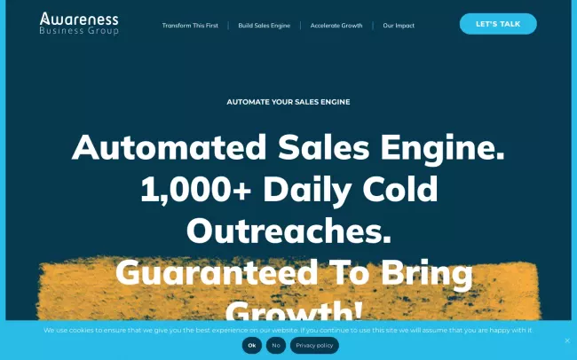 Screenshot of the Awareness Business Group Website