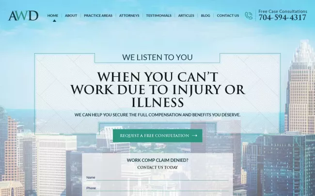 Screenshot of the Ayers, Whitlow & Dressler Website