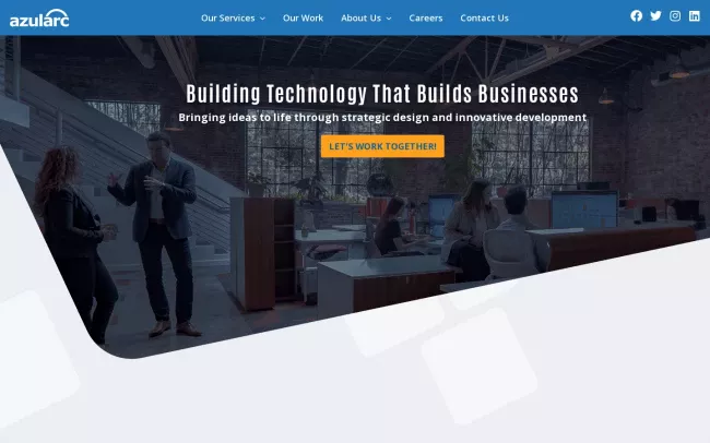 Screenshot of the Azul Arc Website