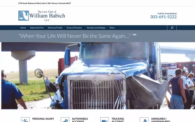 Screenshot of the Babich Law Firm, LLC Website