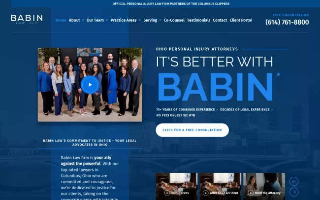 Screenshot of the Babin Law, LLC. Website