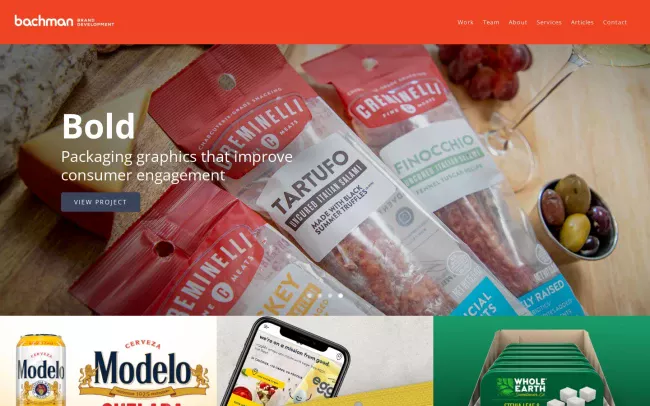 Screenshot of the Bachman Brand Development Website