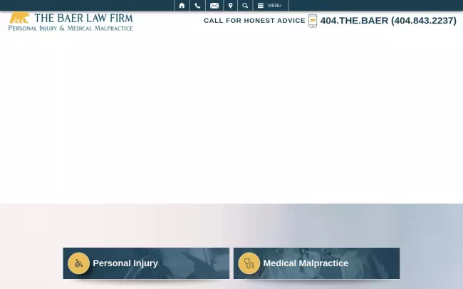 Screenshot of the The Baer Law Firm Website