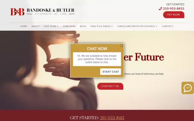 Screenshot of the Bandoske & Butler, PLLC Website