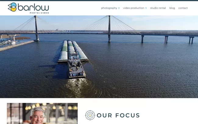 Screenshot of the Barlow Productions Website