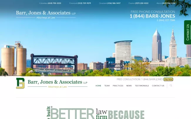 Screenshot of the Barr, Jones and Associates LLP Website