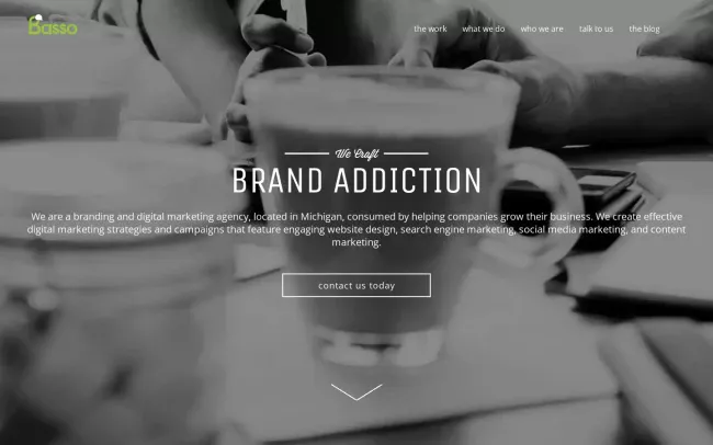 Screenshot of the Basso Marketing Agency Website