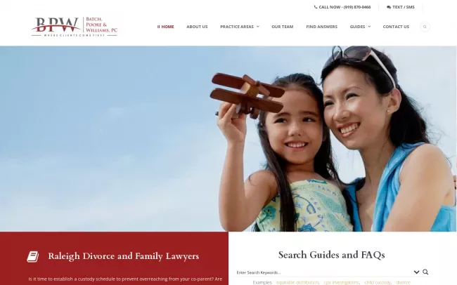 Screenshot of the Batch, Poore & Williams, PC Website