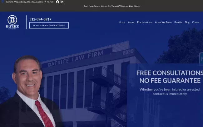 Screenshot of the Batrice Law Firm Website
