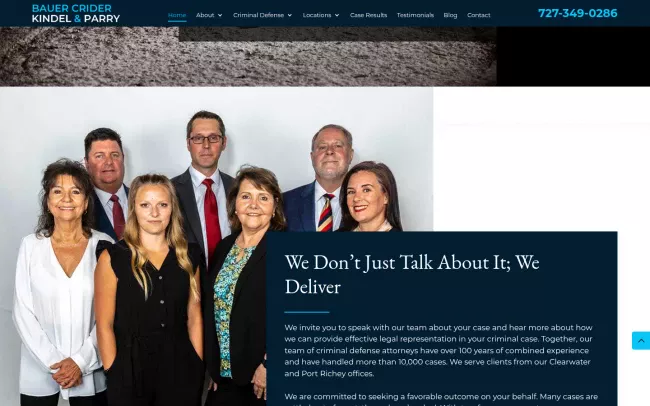 Screenshot of the Bauer Crider Kindel & Parry Website