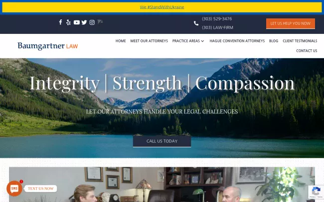 Screenshot of the Baumgartner Law Website