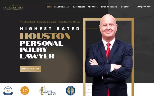 Screenshot of the Baumgartner Law Firm Website