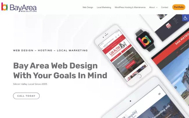 Screenshot of the Bay Area Web Solutions Website