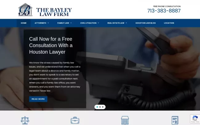 Screenshot of the The Bayley Law Firm Website