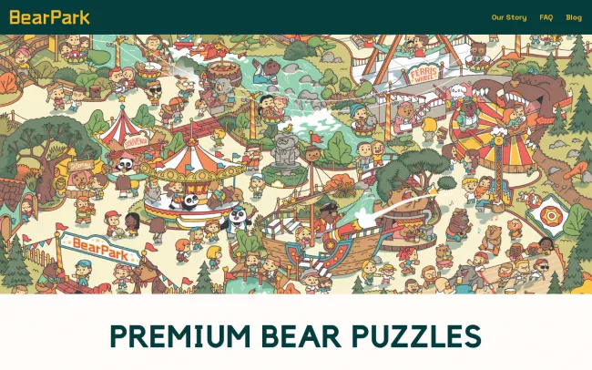 Screenshot of the Bear Park Website