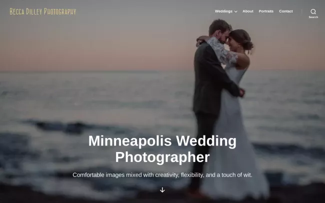 Screenshot of the Becca Dilley Website
