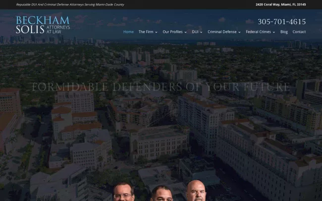 Screenshot of the Beckham Solis, Attorneys at Law Website