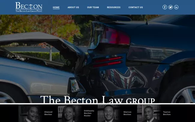 Screenshot of the Becton Rozier Dekhasta Website
